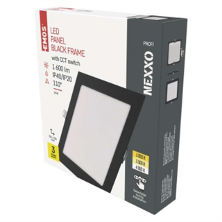 Panel LED wpuszczany NEXXO, kwadrat, czarny, 18W, CCT  ZD2343/EMO