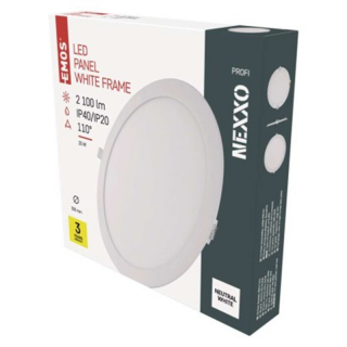 Panel LED wpuszczany NEXXO, okrągły, biały, 25W, neutralna biel  ZD1155/EMO