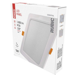 Panel LED wpuszczany RUBIC, kwadrat, biały, 18W, naturalna biel  ZD2442/EMO