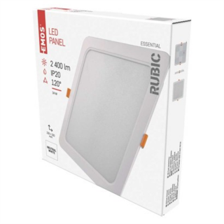Panel LED wpuszczany RUBIC, kwadrat, biały, 24W, naturalna biel  ZD2452/EMO