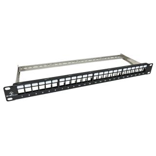 Patch panel 19" modularny 24 porty 1U z podporą niewyposażony  PK020/ALA