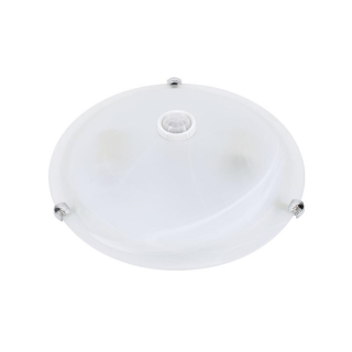 Plafoniera Tazan Z Czuj. Podczer. 2x40w E27 Ip20 Fi-40 Szkło+stal  C38-ST78-240G-PIR/BMK