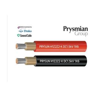 PRYSUN(PV) H1Z2Z2-K 1x6 1/1 kV, Kabel solarny, czerwony, do instalacji fotwoltaicznych PV, podwójnie izolowany, szpula 500m  20416752/PRY