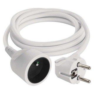 Przedłużacz 1,5 m / 1 gniazdo / biały / PVC / 1 mm2  P0111/EMO