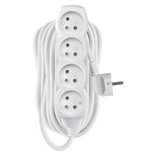 Przedłużacz 10 m / 4 gniazda / biały / PVC / 1,5 mm2  P0410R/EMO