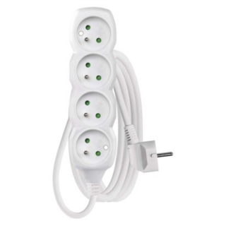 Przedłużacz 3 m / 4 gniazda / biały / PVC / 1,5 mm2  P0413R/EMO
