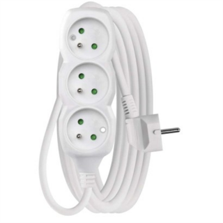 Przedłużacz 5 m / 3 gniazda / biały / PVC / 1,5 mm2  P0315R/EMO
