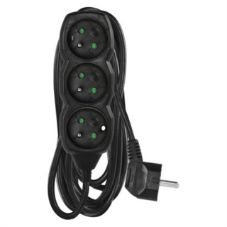 Przedłużacz 5 m / 3 gniazda / czarny / PVC / 1,5 mm2  PC0315R/EMO