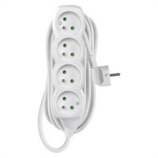 Przedłużacz 5 m / 4 gniazda / biały / PVC / 1,5 mm2  P0415R/EMO