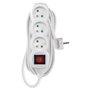 Przedłużacz 7 m / 3 gniazda / z wyłącznikiem / biały / PVC / 1,5 mm2  P1317R/EMO