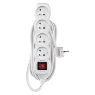 Przedłużacz 7 m / 4 gniazda / z wyłącznikiem / biały / PVC / 1 mm2  P1417/EMO