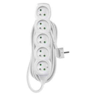 Przedłużacz 7 m / 5 gniazd / biały / PVC / 1,5 mm2  P0517R/EMO