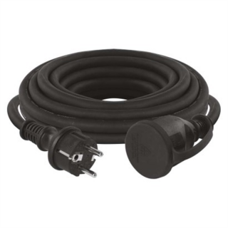 Przedłużacz ogrodowy 5 m / 1 gniazdo / czarny / guma-neopren / 230 V / 1,5 mm2  P01705/EMO