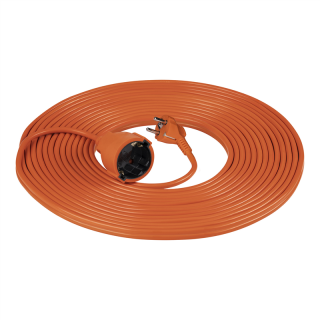 Przedłużacz ogrodowy jednogniazdowy Schuko, PVC 3x1mm2, długość 10m  GES-1(GS)/10M/ORN
