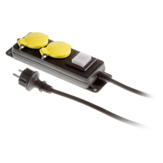 Przedłużacz warsztatowy 2x230V IP44 H05RR-F 3G1,5 5m  W-99484/PLR