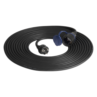 Przedłużacz warsztatowy bryzgoszczelny IP44, 1x2P+Z 10m,kabel gumowy olejoodporny H07RN-F 3x1,5mm2, 230VAC/16A, schuko  OR-AE-13290(GS)/10M/ORN