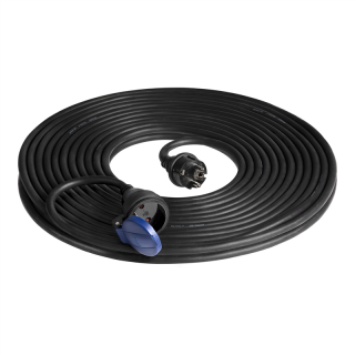 Przedłużacz warsztatowy bryzgoszczelny IP44, 1x2P+Z 20m,kabel gumowy olejoodporny H07RN-F 3x1,5mm2, 230VAC/16A  OR-AE-13290/20M/ORN