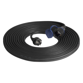 Przedłużacz warsztatowy bryzgoszczelny IP44, 1x2P+Z 20m,kabel gumowy olejoodporny H07RN-F 3x1,5mm2, 230VAC/16A, schuko  OR-AE-13290(GS)/20M/ORN