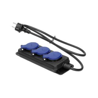 Przedłużacz warsztatowy bryzgoszczelny IP44, 3 gniazda 2P+Z IP44, przewód gumowy, H05RR-F 3x1,5mm2, długość 3m  OR-AE-13295/3M/ORN