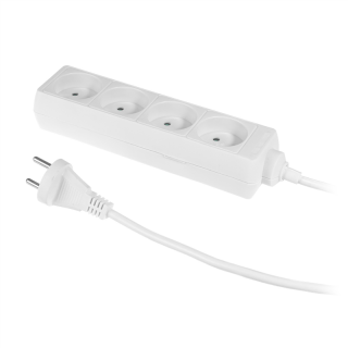 Przedłużacz z czterokrotnym gniazdem;ECO; 4X2p; 10A; 3m; BIAŁY  W-97478/PLR