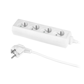 Przedłużacz z czterokrotnym gniazdem;ECO; 4X2p+Z; 10A; 1,5m; BIAŁY  W-97480/PLR
