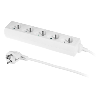 Przedłużacz z pięciokrotnym gniazdem;ECO; 5X2p+z; 10A; 1,5m; BIAŁY  W-97486/PLR