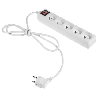 Przedłużacz z pięciokrotnym gniazdem z wyłącznikiem;ECO; 5X2p+z; 10A; 1,5m; BIAŁY  W-97495/PLR