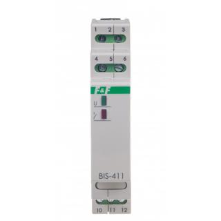 Przekaźnik bistabilny, on-off, na szynę DIN, z przekaźnikiem inrush 230V BIS-411i  BIS-411-LED/FIF