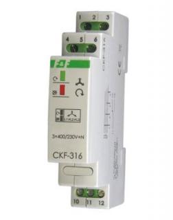 Przekaźnik kolejności, zaniku i asymetrii faz 3x400/230V+N 10A 1P 4sek 55V; CKF-316, FF  CKF-316/FIF
