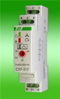 Przekaźnik kolejności, zaniku i asymetrii faz z regulowanym progiem asymetrii, 10A 1P 4sek 40-80V, montaż na szynie DIN; CKF-317, FF  CKF-317/FIF