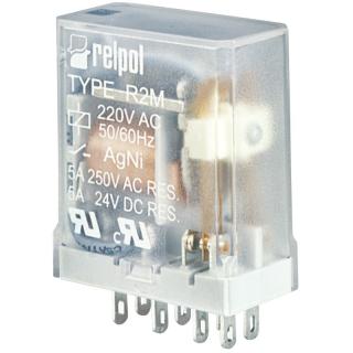 Przekaźnik przemysłowy, Styki: 2P, Cewka: 12VAC, Prąd obc:5A, AgNi, szerokość: 14mm, R2M-2012-23-5012; 620484, RELPOL  620484/REL