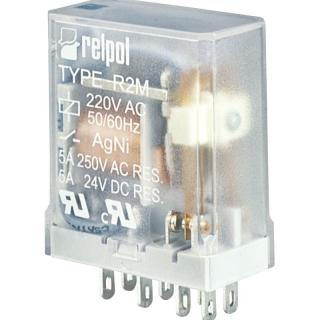 Przekaźnik przemysłowy Styki: 2P, Cewka:24VDC, Prąd obc: 5A, AgNi, szerokość:14mm, R2M-2012-23-1024; 617171, RELPOL  617171/REL