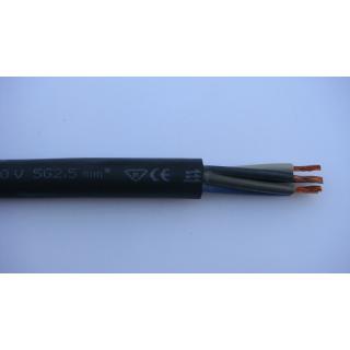 Przewód OW 3x1,5 H05RR-F 300/500V czarny w gumie, średnica ok 8,7mm, ELEKTROKABEL  5907702812649/EKB