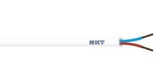 Przewód OWY 2x1,5 H05VV-F white, oponowy, warsztatowy 300/500V, BIAŁY, krążek 100m; NKT CABLES  160063008C0100/NKT