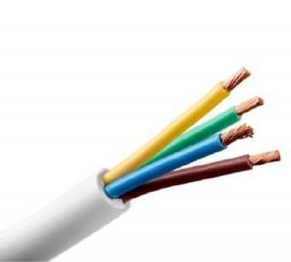 Przewód OWY 4x1,0 żo H05VV-F oponowy, warsztatowy 300/500V, BIAŁY, krążek 100m; ELEKTROKABEL  5907702810959/EKB