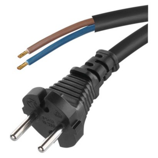 Przewód przyłączeniowy guma 2×1,0mm, 5m czarny  S03050/EMO