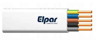 Przewód YDYp 5x2,5 żo 450/750V instalacyjny biały, bęben 1000m; ELPAR  5901854413143/BEB/ELP