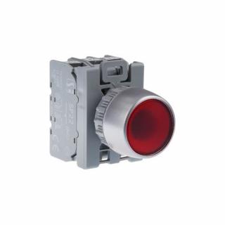 Przycisk kompletny z guzikiem krytym podświetlany LED 230VAC, CZERWONY, 1xNC  SP22-KLC-01-230-LED\AC/SPA