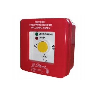 Przycisk przeciwpożarowy czerwony n/t, 2 tory prądowe 12A 1xNC 1xNO  904412/EKT