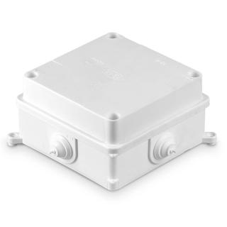 Puszka natynkowa instalacyjna odgałęźna, czterowlotowa, z dławicami typu D-25 IP44, z dławicami typu "korytko" IP20, wymiary: 125x125x70mm, PK-5 BIAŁY; T-11118, PLASTROL  T-11118/PLR