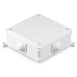 Puszka natynkowa instalacyjna odgałęźna, czterowlotowa, z dławicami, wymiary: 125x125x45mm, PK-4 BIAŁY; T-11117, PLASTROL  T-11117/PLR