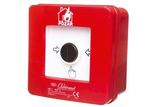 Ręczny ostrzegacz przeciwpożarowy, 2 tory prądowe 12A NC-NO, natynkowy 115x115x66mm IP65 czerwony, WP-1 ROP B; 921406, ELEKTROMET  921406/EKT