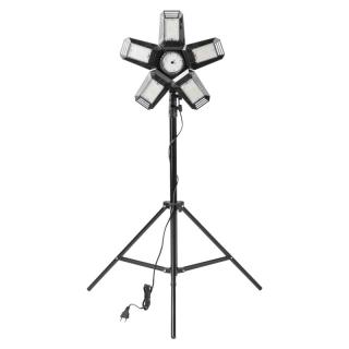 RIGEL LED zestaw: lampa warsztatowa składana 5-skrzydłowa 55W + statyw + adapter  AD-NL-6516/ORN