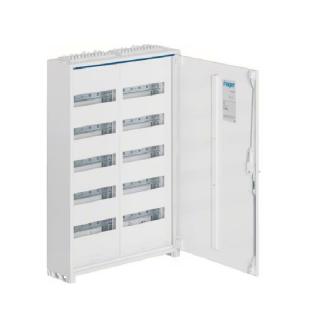 Rozdzielnica kompletna z samozaciskami PE/N, 5x24M 120 modułów, wymiary: 800x550x156mm, IP44 IK09 Kl.II, biały; FWB52S, HAGER  FWB52S/HAG