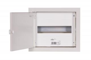 Rozdzielnica modułowa 1x12M podtynkowa metalowa z zatrzaskiem, IP31 270x225x120mm, biały, RP 12; 1-012, SABAJ  1-012/SAB