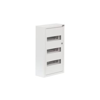 Rozdzielnica modułowa 3x12M natynkowa metalowa 36 modułów IP31 310x520x130 Biała z szybą i zamkiem NRP 36 ZSZ; 3-229, SABAJ  3-229/SAB