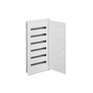 Rozdzielnica modułowa podtynkowa 6x24M (144 moduły), wymiary: 1070x550x110mm, IP30 IK08 Kl.I, z zaciskami PE/N, biały; FW624FT, HAGER  FW624FT/HAG