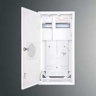 Rozdzielnica n/t metalowa licznikowa 3F+11M płytka IP30 wym:577x288x220mm, zamek, szyba; RZ - 12NN P O T3F + 11S, KUBIAK  5908218931480/KUB