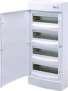 Rozdzielnica natynkowa 4 rzędy po 12 modułów IP40 400VAC, drzwi białe, ECT48PO-s; 001101023, ETI POLAM  001101023/ETI