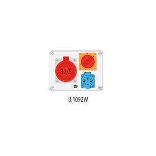 Rozdzielnica R-BOX 190, 1x32A/5P, 1x250V, łącznik 0-1 IP44  B.1092W/PAW